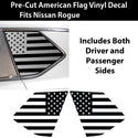 American Flag Rear Quarter Window Vinyl Decal Stickers Fits Nissan Rogue 2021 - 2025 - Bogar Tech Designs