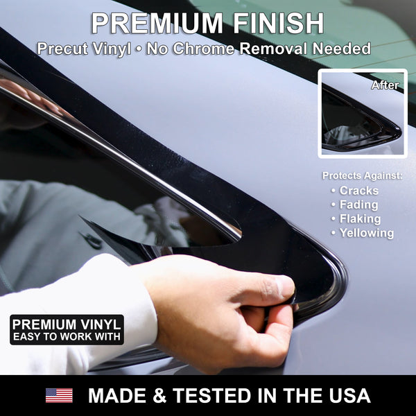 Fits Ford Expedition MAX 2018-2024 Vinyl Chrome Delete Sides Front Rear Bumper Trim Blackout Decal Stickers Overlay Film