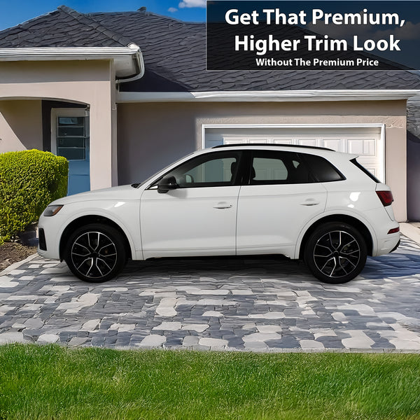 Vinyl Chrome Delete Grille Side Window Rear Blackout Decal Stickers Overlay Film Fits Audi Q5