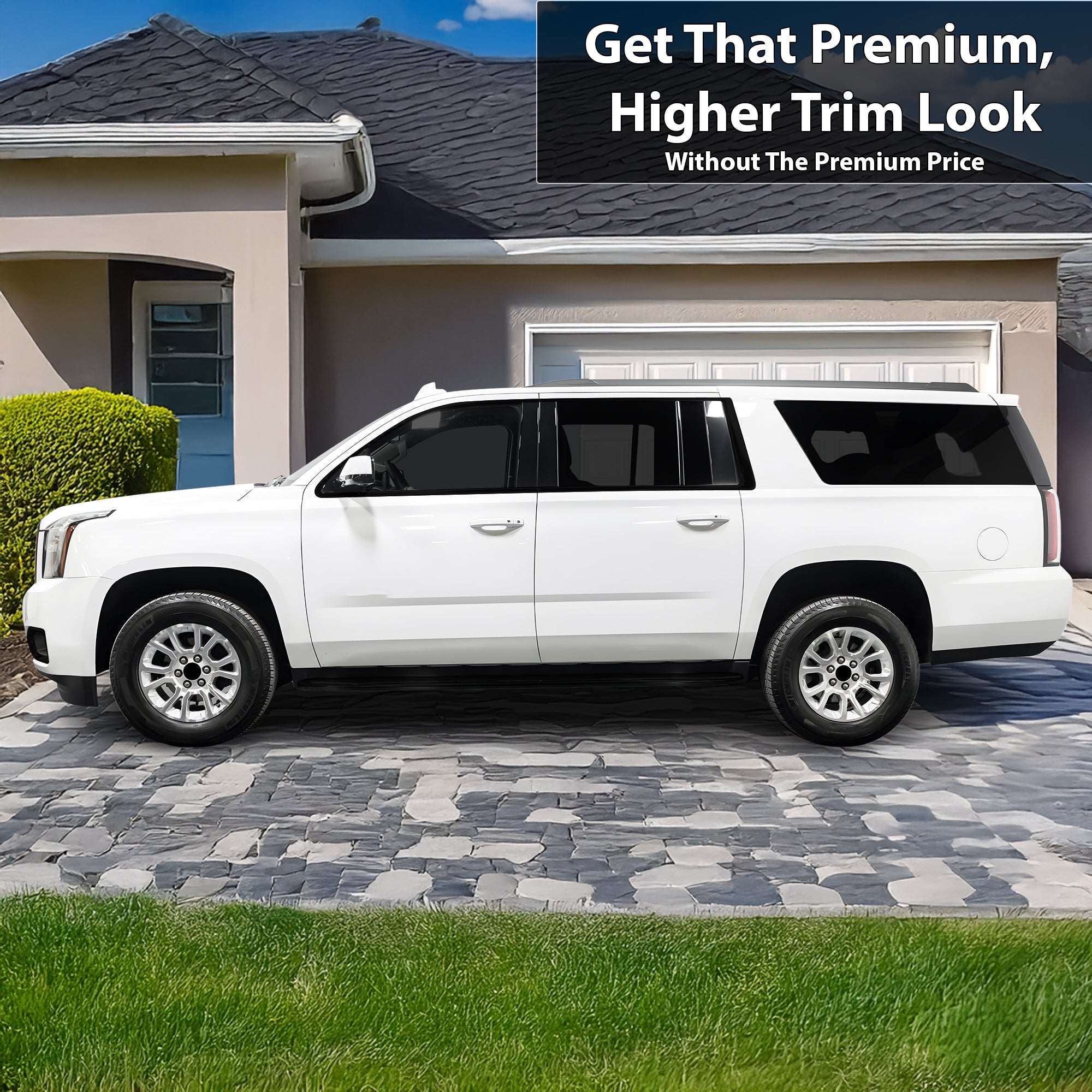 Vinyl Chrome Delete Blackout Decal Stickers Overlay Film Fits GMC Yukon XL 2015 - 2020 - Bogar Tech Designs