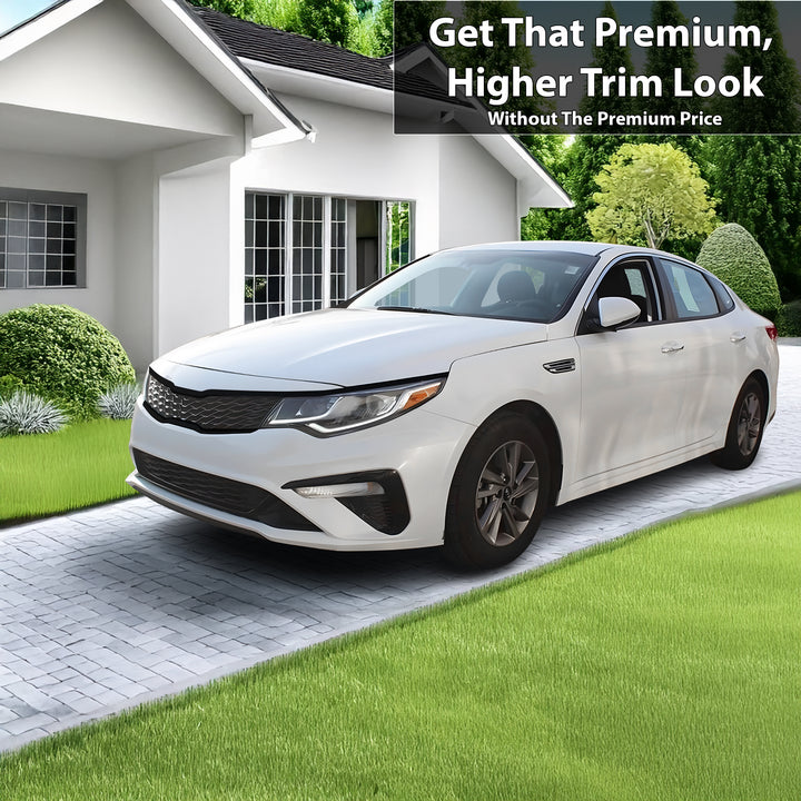 Vinyl Chrome Delete Wheel Sides Front Rear Bumper Trim Blackout Decal Stickers Overlay Film Fits Kia Optima 2016 - 2020 - Bogar Tech Designs