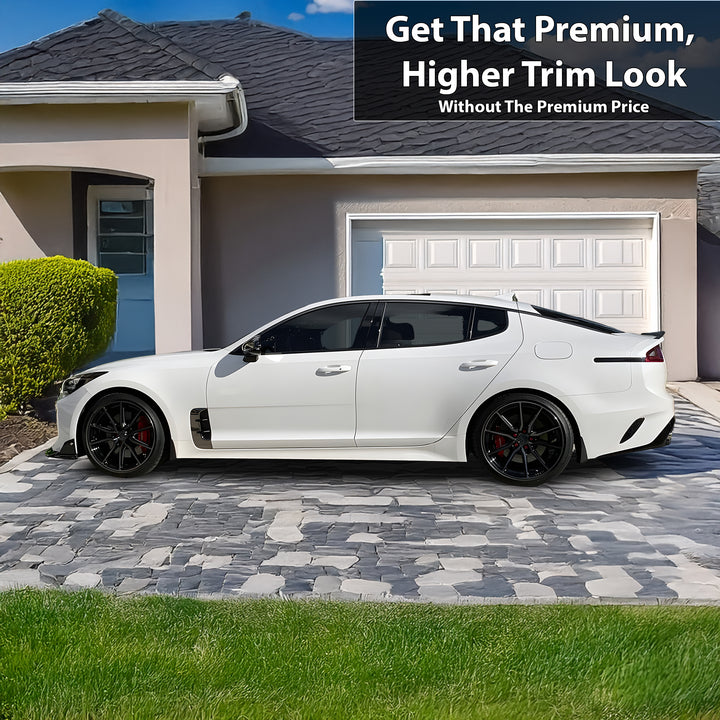 Window Vinyl Chrome Delete Trim Blackout Decal Stickers Overlay Film Fits Kia Stinger 2018 - 2023 - Bogar Tech Designs