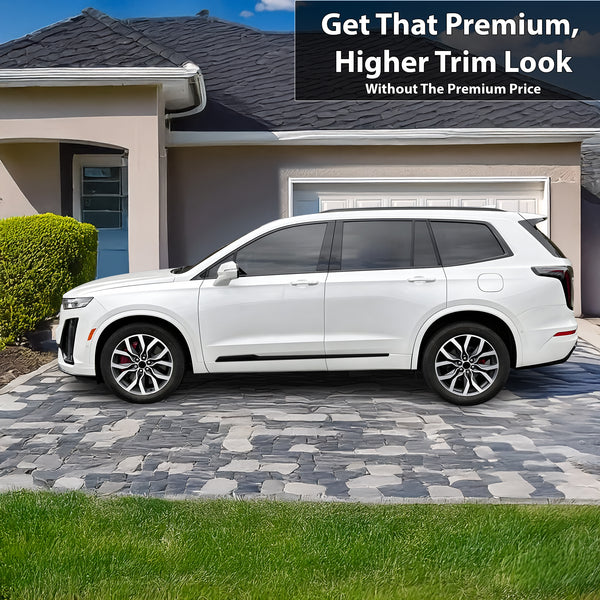 Vinyl Chrome Delete Grille Side Window Rear Blackout Decal Stickers Overlay Film Fits Cadillac XT6 2020 - 2025 - Bogar Tech Designs