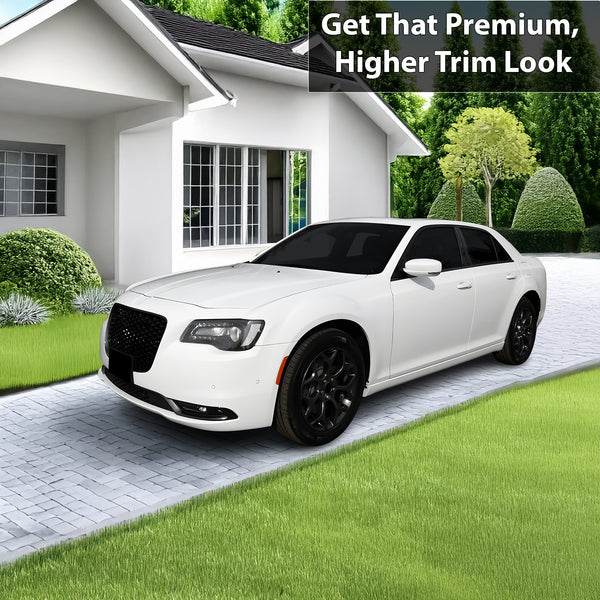 Vinyl Chrome Delete Sides Front Rear Bumper Trim Blackout Decal Stickers Overlay Film Fits Chrysler 300 2015 - 2023 - Bogar Tech Designs
