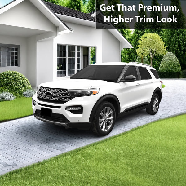 Window Vinyl Chrome Delete Trim Blackout Decal Stickers Overlay Film Fits Ford Explorer 2020 2021 2022 2023 2024 2025
