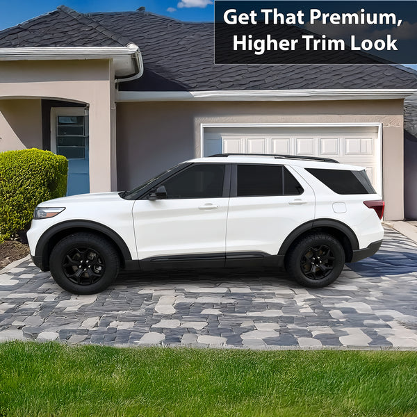 Window Vinyl Chrome Delete Trim Blackout Decal Stickers Overlay Film Fits Ford Explorer 2020 2021 2022 2023 2024 2025