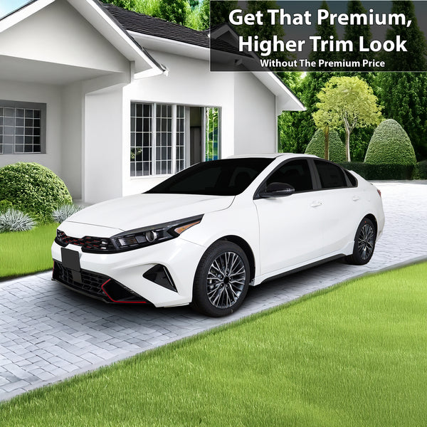 Vinyl Chrome Delete Wheel Front Bumper Grille Trim Blackout Decal Stickers Overlay Film Fits Kia Forte 2019-2024