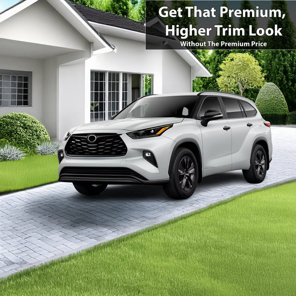 Vinyl Chrome Delete Sides Front Rear Bumper Trim Blackout Decal Stickers Overlay Film Fits Toyota Highlander 2020-2025
