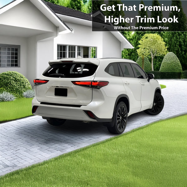 Vinyl Chrome Delete Sides Front Rear Bumper Trim Blackout Decal Stickers Overlay Film Fits Toyota Highlander 2020-2025