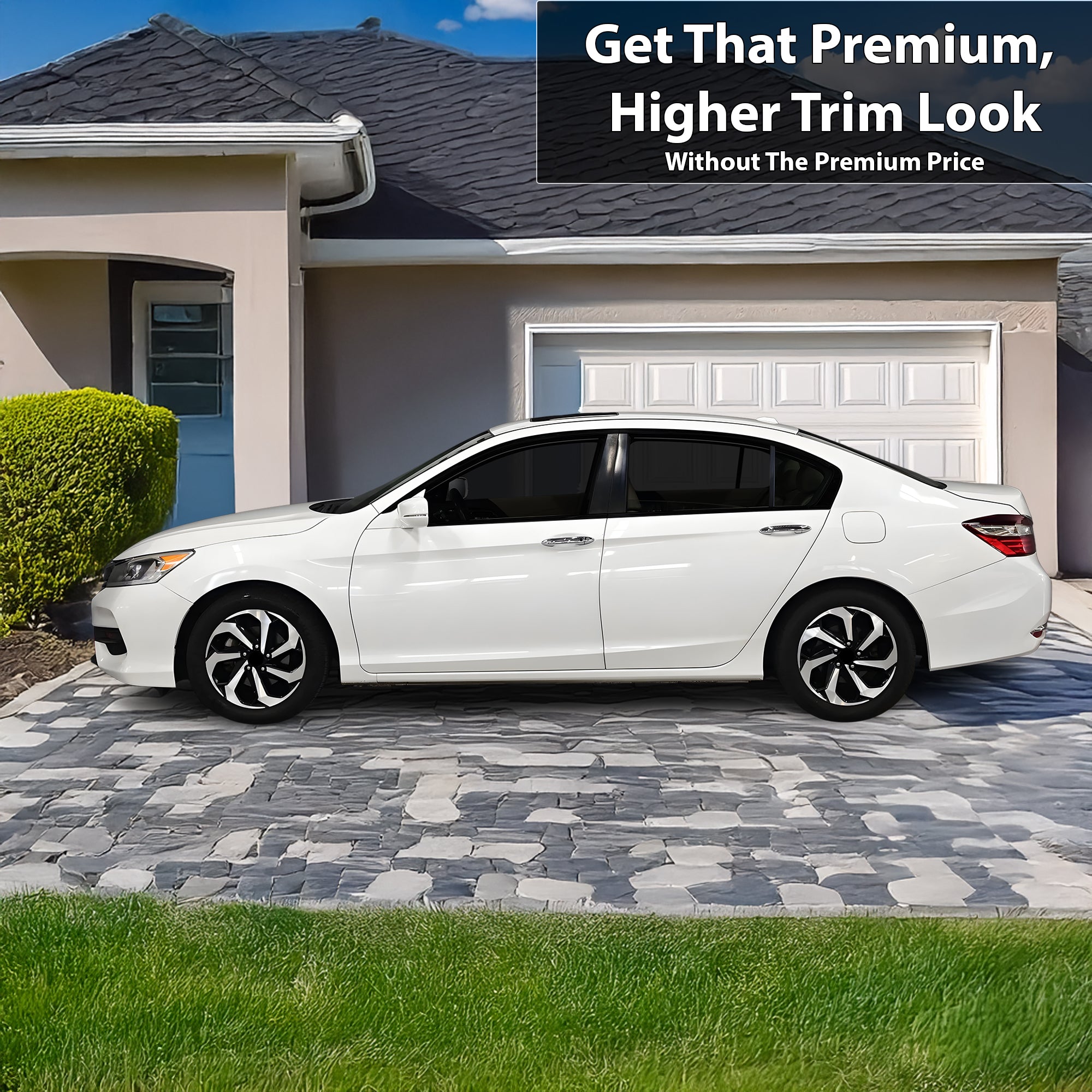 Vinyl Chrome Delete Grille Side Window Rear Wheel Blackout Decal Stickers Overlay Film Fits Honda Accord 2013 - 2017 - Bogar Tech Designs