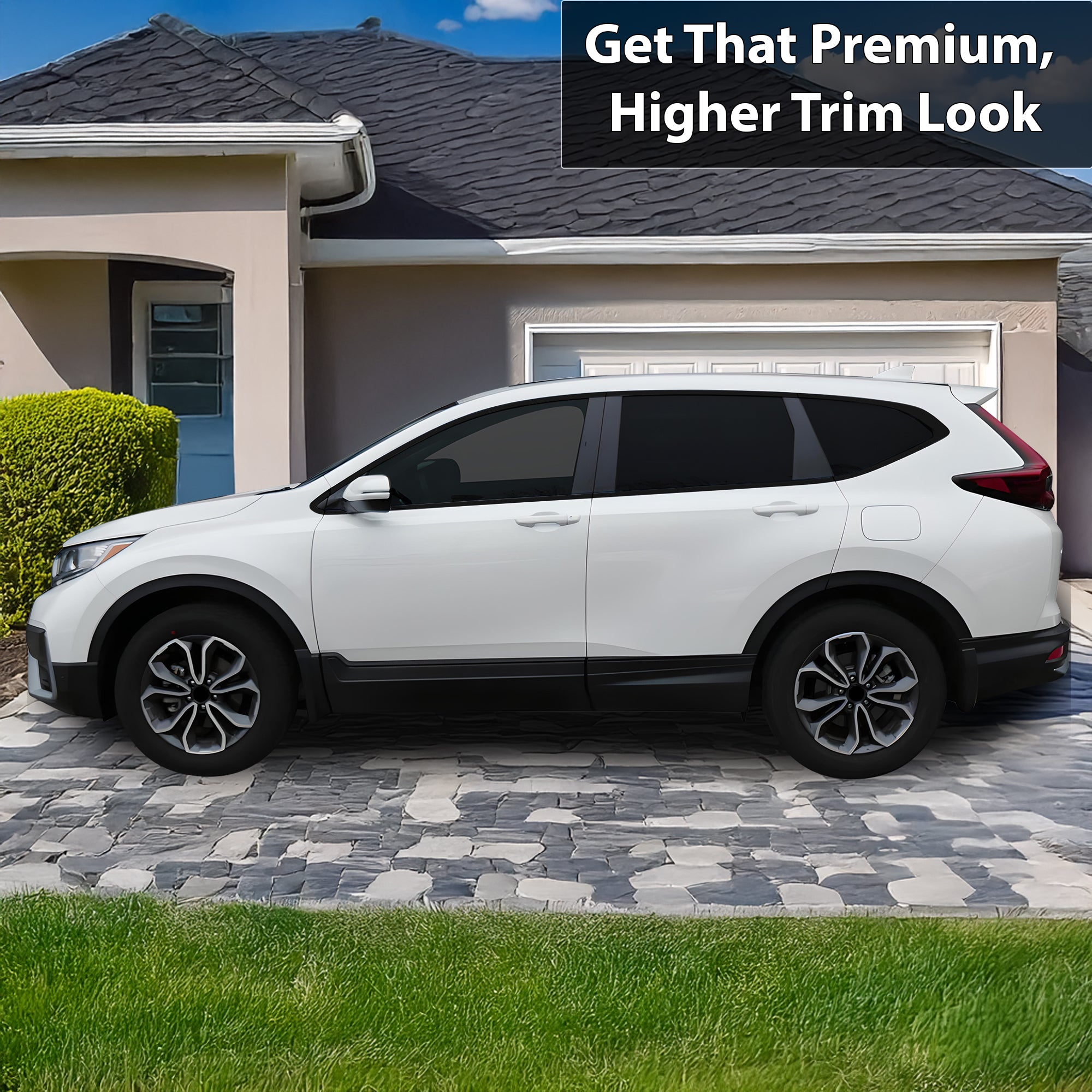 Vinyl Chrome Delete Wheel Sides Front Rear Trunk Trim Blackout Decal Stickers Overlay Film Fits Honda CR - V 2017 - 2022 - Bogar Tech Designs
