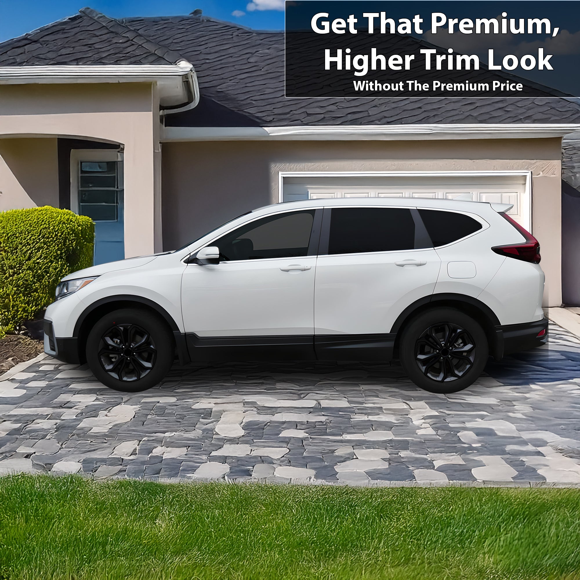 Vinyl Chrome Delete Wheel Sides Front Rear Trunk Trim Blackout Decal Stickers Overlay Film Fits Honda CR - V 2017 - 2022 - Bogar Tech Designs