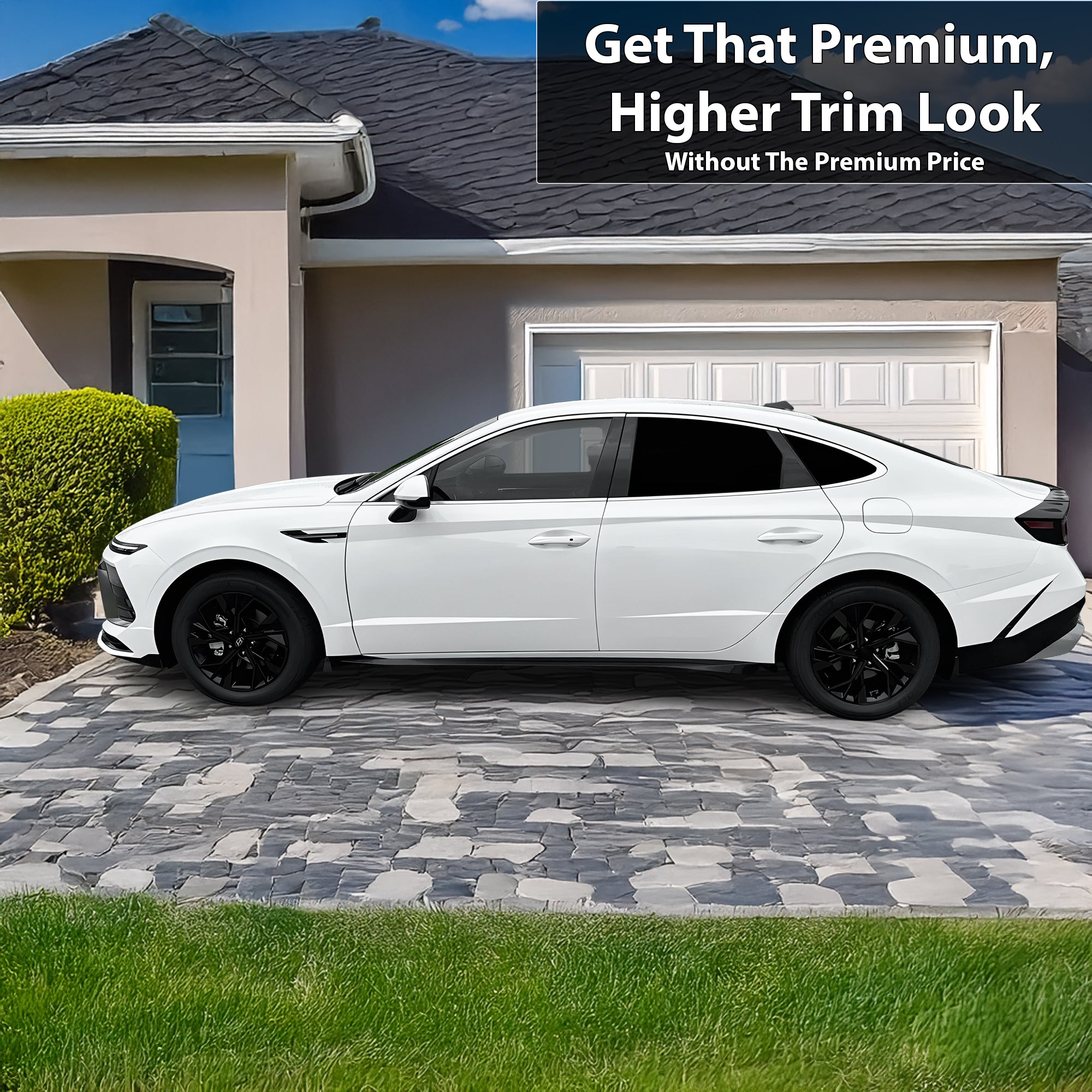 Fits Hyundai Sonata 2024 - 2025 Vinyl Chrome Delete Grille Blackout Decal Stickers Overlay Film - Bogar Tech Designs