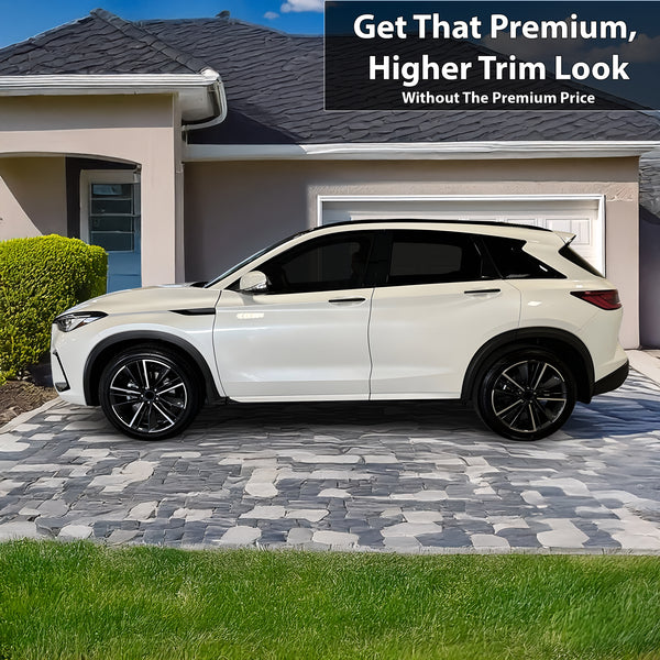 Vinyl Chrome Delete Grille Side Window Rear Blackout Decal Stickers Overlay Film Fits Infiniti QX50 2019 - 2025 - Bogar Tech Designs