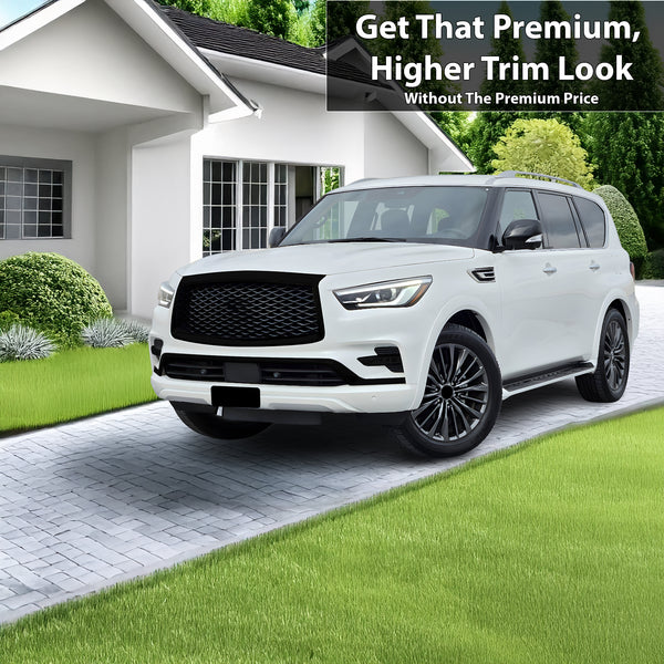 Vinyl Chrome Delete Blackout Decal Stickers Overlay Film Fits Infiniti QX80 - Bogar Tech Designs