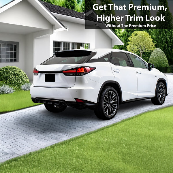 Vinyl Chrome Delete Side Window Front Rear Bumper Wheel Rim Trim Blackout Decal Stickers Overlay Film Fits Lexus RX 2016 - 2022 - Bogar Tech Designs