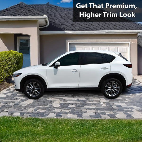 Window Grille Bumper Vinyl Chrome Delete Trim Blackout Decal Stickers Overlay Film Fits Mazda CX-5 2017-2025