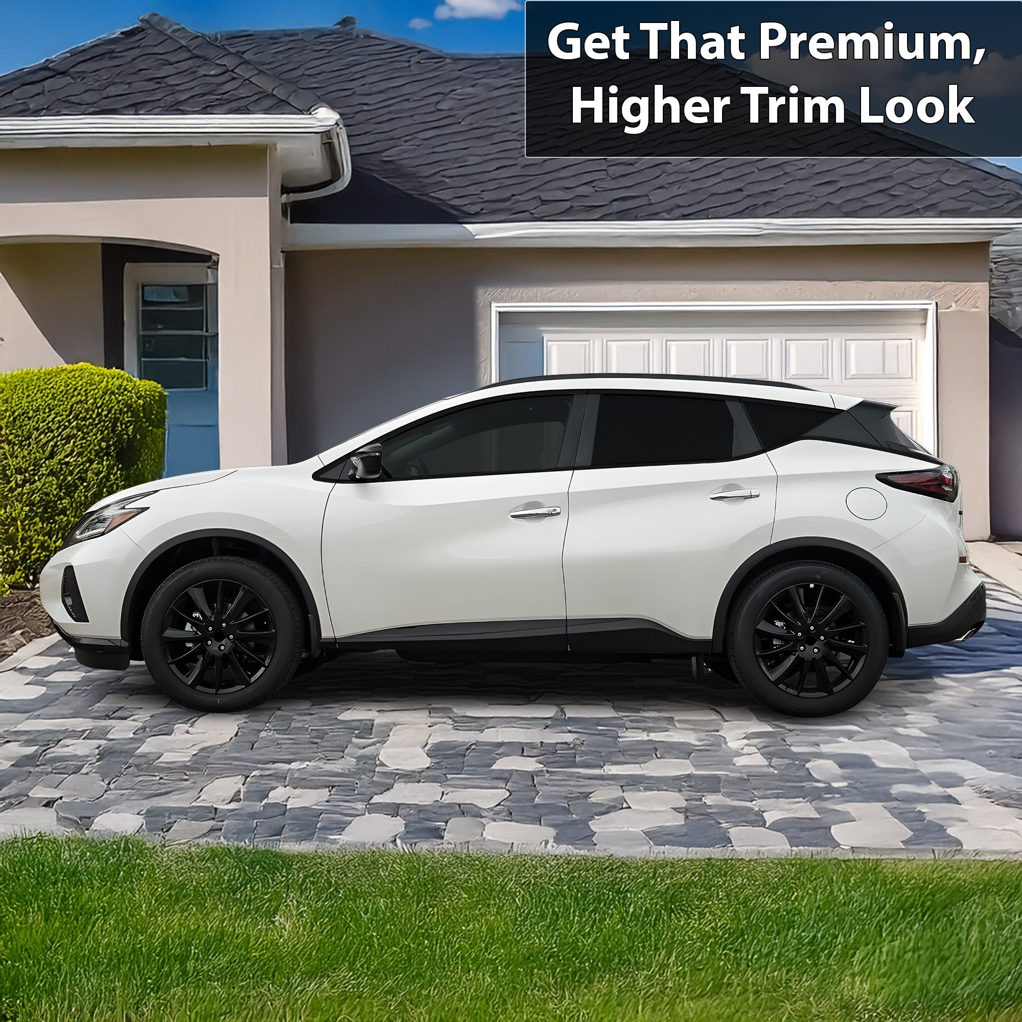 Vinyl Chrome Delete Grille Side Window Rear Blackout Decal Stickers Overlay Film Fits Nissan Murano - Bogar Tech Designs
