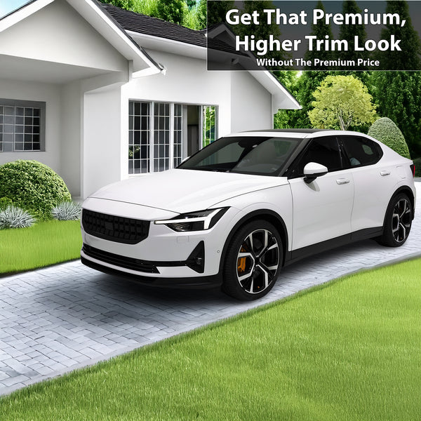Vinyl Chrome Delete Grille Rear Bumper Wheel Blackout Decal Stickers Overlay Film Fits Polestar 2 2020-2025