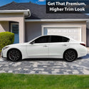 Vinyl Chrome Delete Side Window Grille Rear Trim Blackout Decal Stickers Overlay Film Fits Infiniti Q50 2018 2019 2020 2021 2022 2023 2024 - Bogar Tech Designs