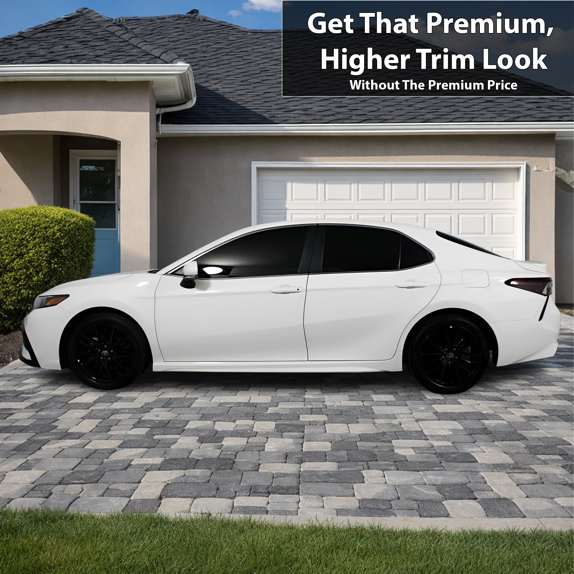 Toyota Camry 2018-2024 Blackout Chrome Delete Kit – Precut Gloss Black Vinyl Overlays