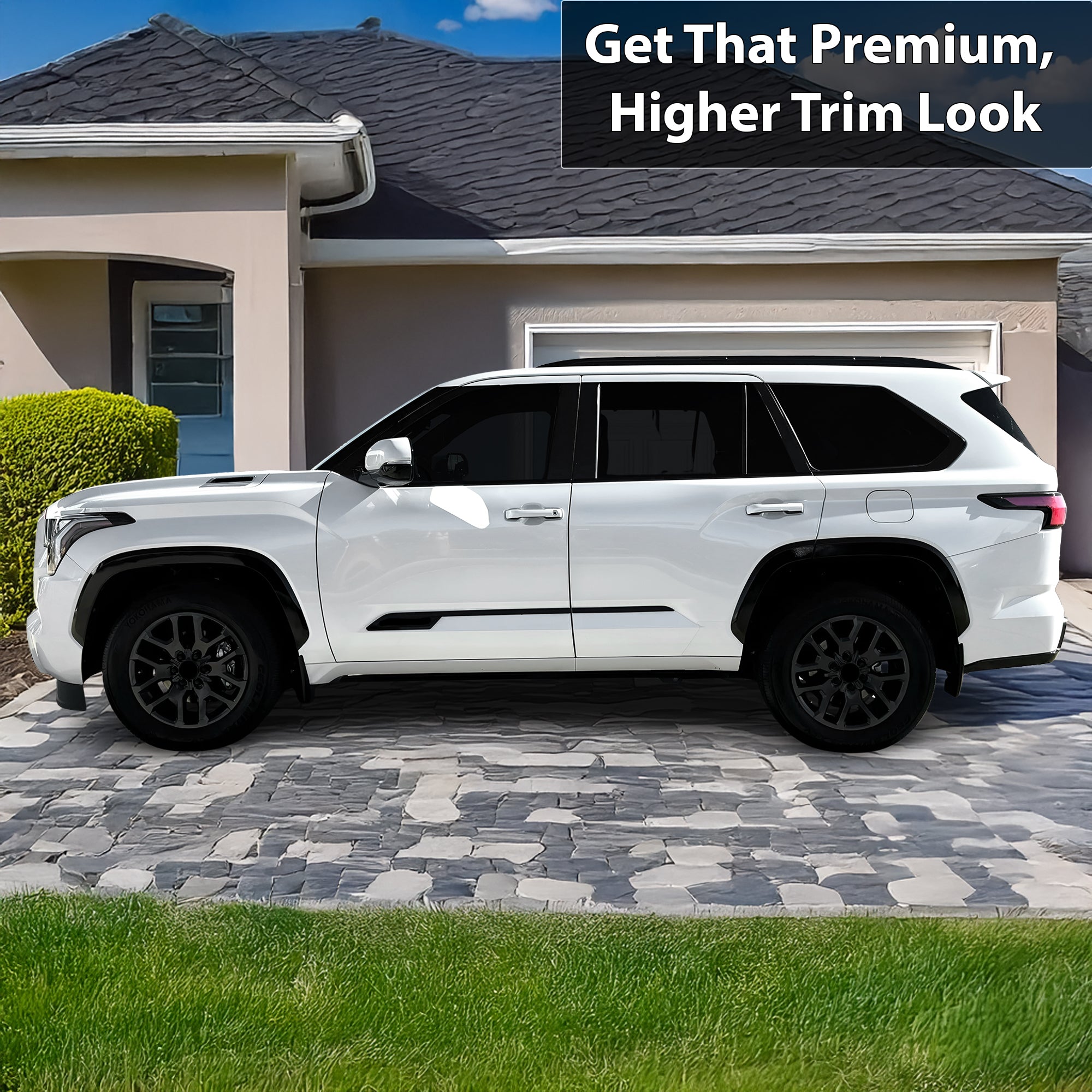 Vinyl Chrome Delete Grille Side Window Rear Wheel Blackout Decal Stickers Overlay Film Fits Toyota Sequoia 2023 - 2025 - Bogar Tech Designs