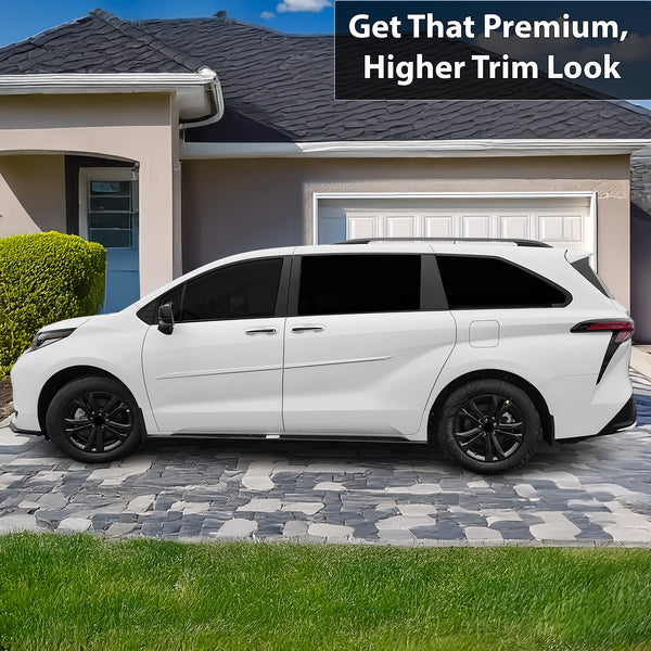 Window Vinyl Chrome Delete Trim Blackout Decal Stickers Overlay Film Fits Toyota Sienna 2021-2025