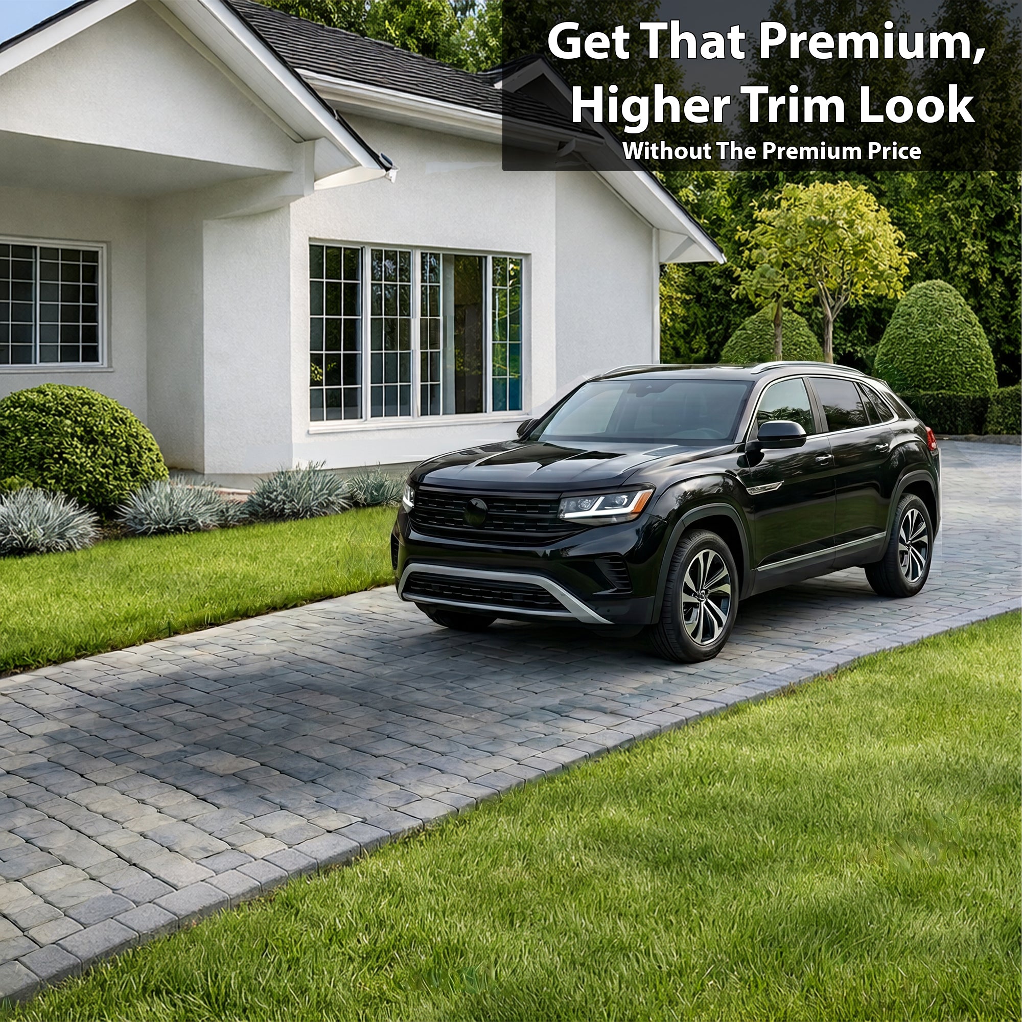 Volkswagen Atlas Cross Sport 2020-2026 Blackout Chrome Delete Kit - Precut Gloss Black Vinyl Overlays