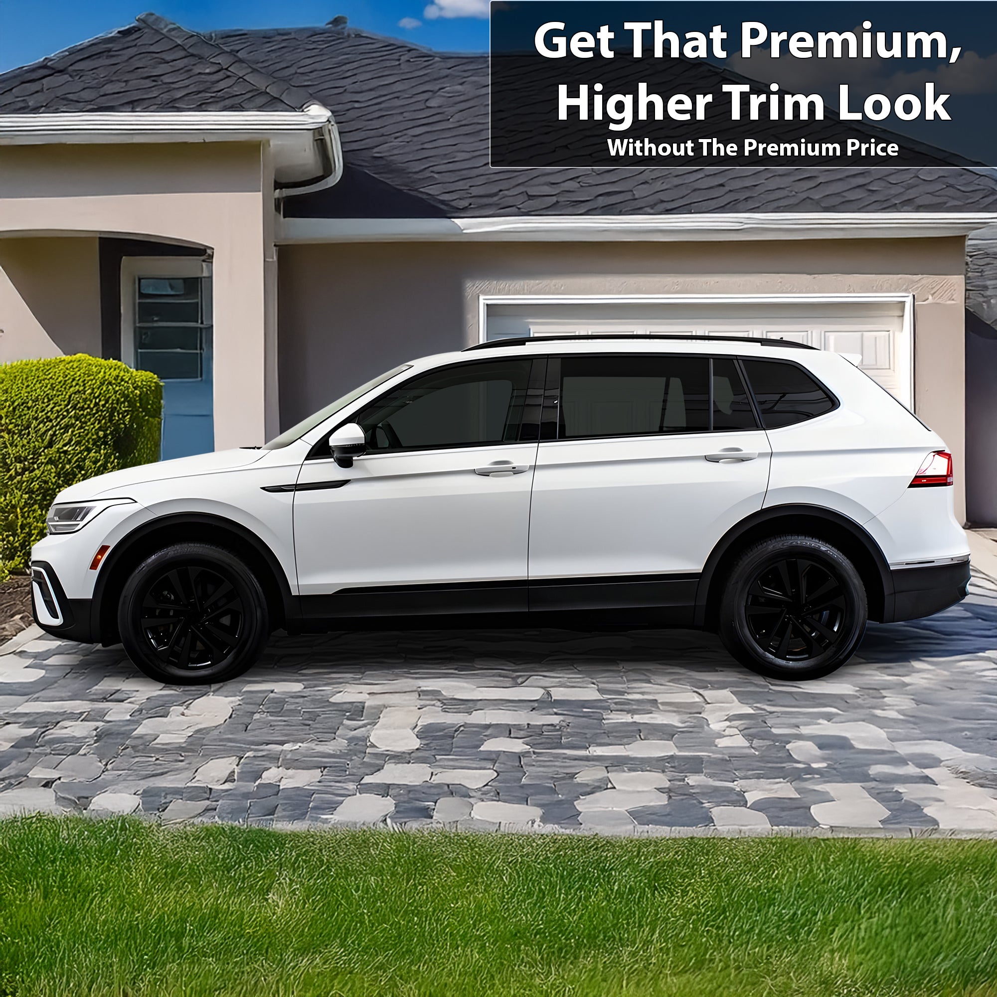 Vinyl Chrome Delete Grille Window Wheel Blackout Decal Stickers Overlay Film Fits Volkswagen Tiguan - Bogar Tech Designs