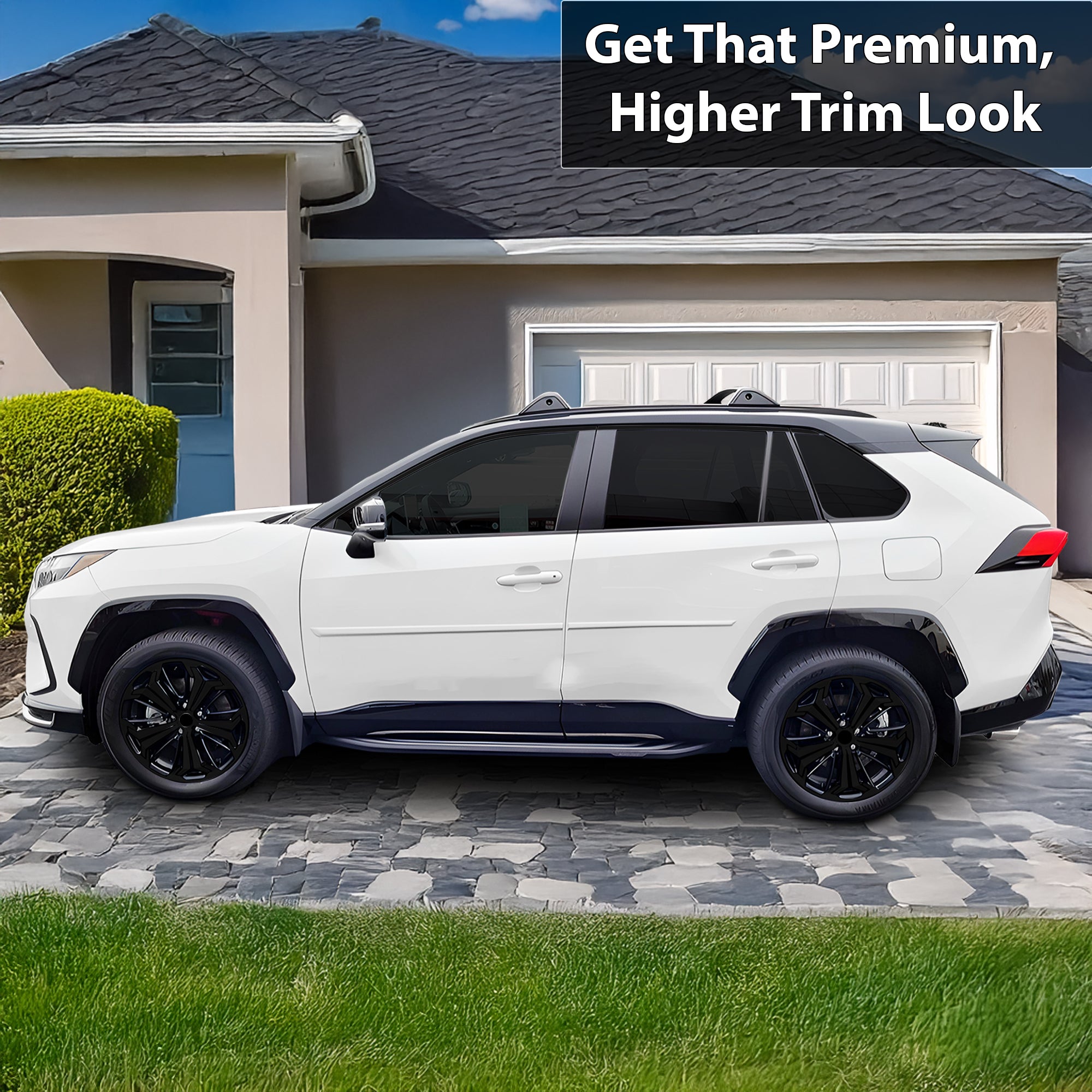 Vinyl Chrome Delete Grille Side Window Rear Wheel Blackout Decal Stickers Overlay Film Fits Toyota Rav4 2019 - 2025 - Bogar Tech Designs