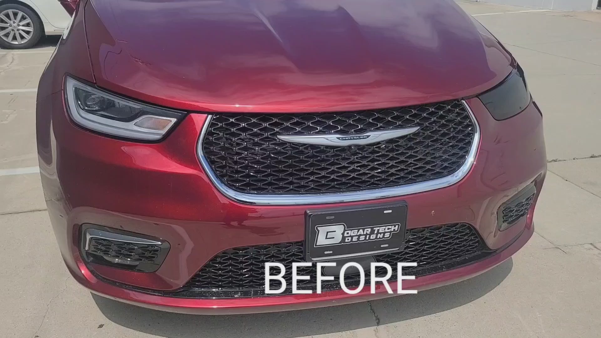 Chrysler Pacifica 2017-2026 Blackout Chrome Delete Kit – Precut Gloss Black Vinyl Overlays