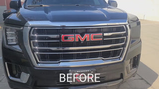 Vinyl Chrome Delete Grille Side Window Rear Blackout Decal Stickers Overlay Film Fits GMC Yukon 2021-2025