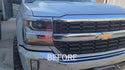 Vinyl Chrome Delete Grille Side Window Rear Blackout Decal Stickers Overlay Film Fits Chevy Silverado 1500