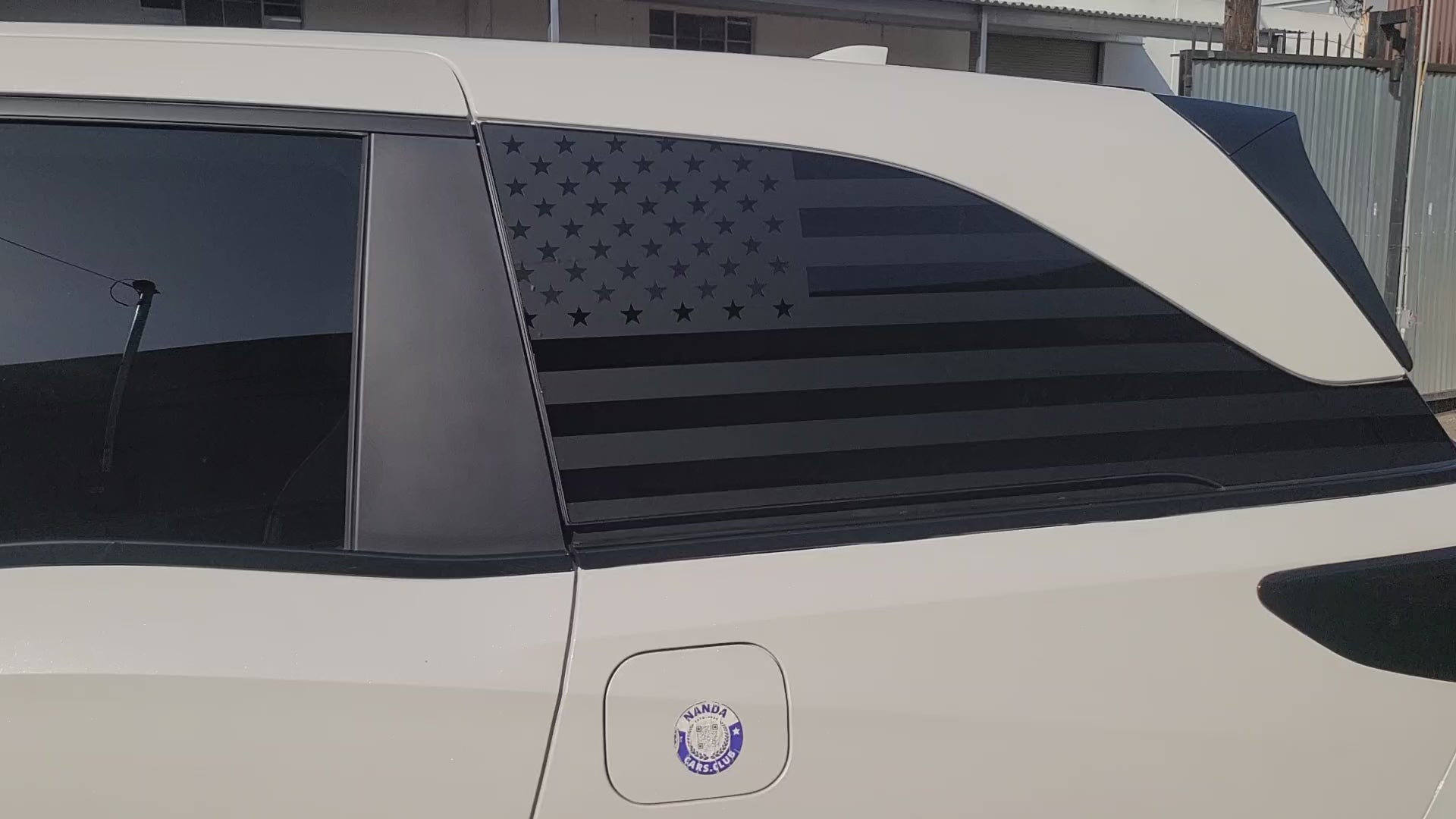 American Flag Quarter Window Decal for Honda Odyssey 2018-2026 – Precut Matte Black Vinyl