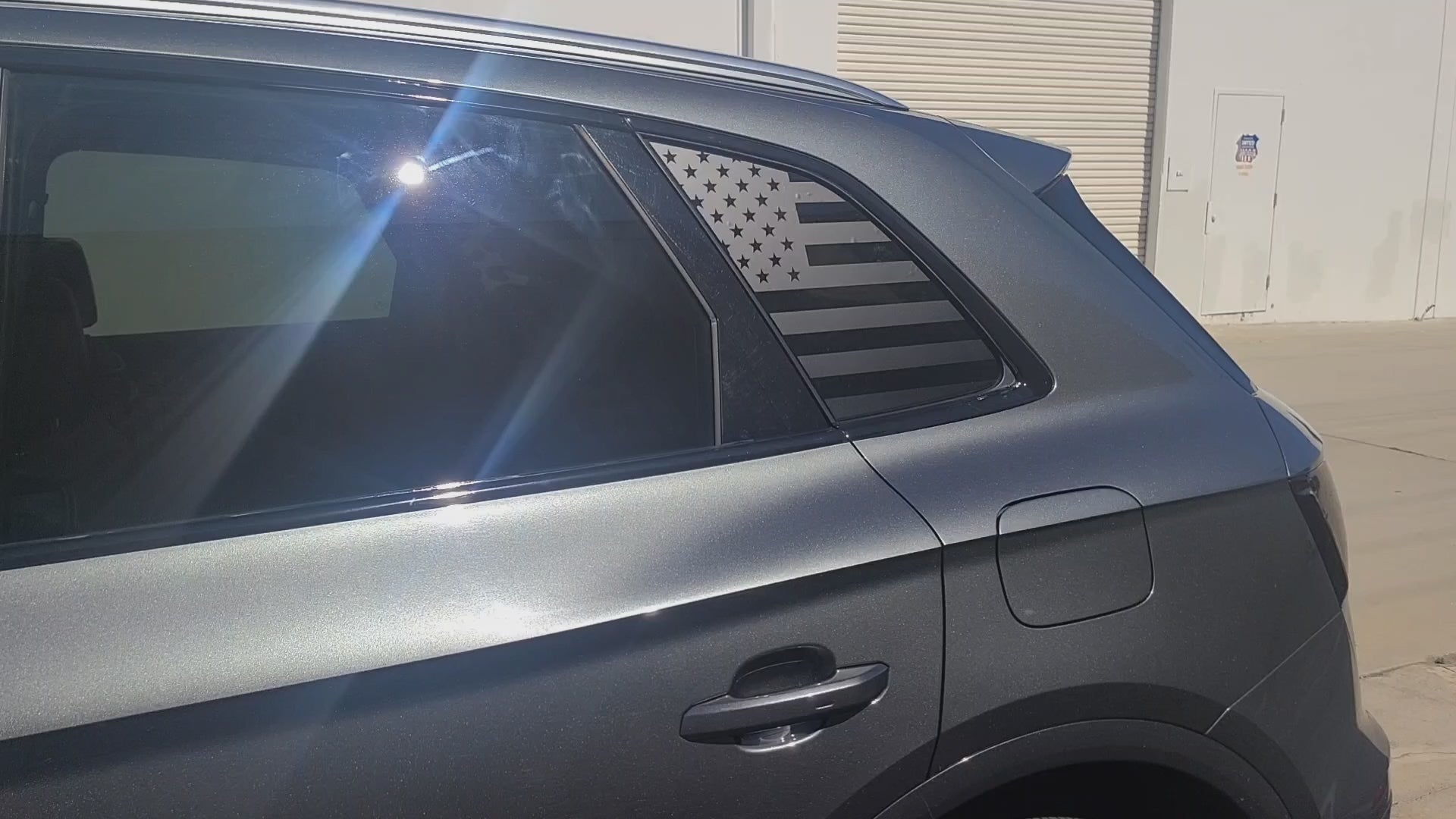 Quarter Window American Flag Vinyl Decal Stickers Fits Audi Q5 2018-2025