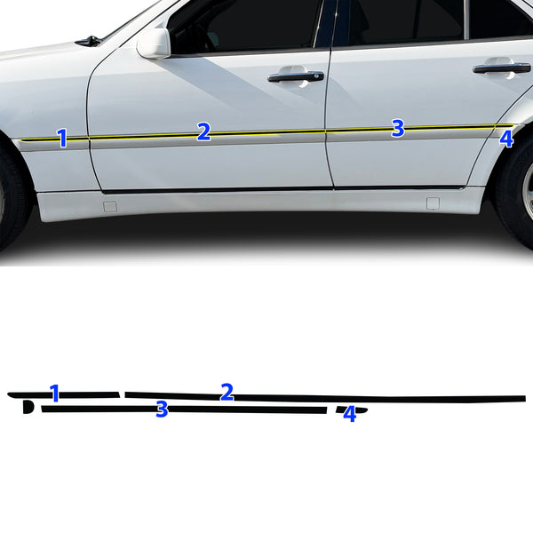 Fits Mercedes-Benz C280 1994-2000 Vinyl Chrome Delete Grille Blackout Decal Stickers Overlay Film - Bogar Tech Designs
