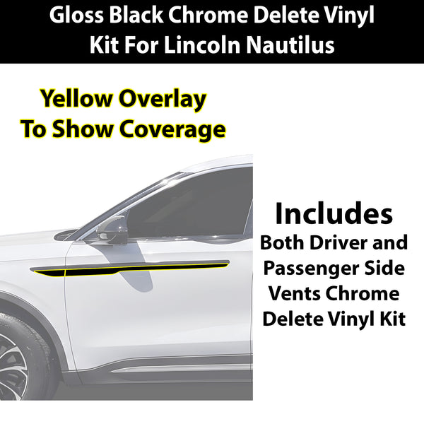 Fits Lincoln Nautilus 2024-2026 Vinyl Chrome Delete Grille Blackout Decal Stickers Overlay Film - Bogar Tech Designs