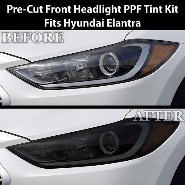 Fits Hyundai Elantra 2017-2018 Full Headlight Taillight Precut Smoked PPF Tint Kit Film Overlay  - Bogar Tech Designs