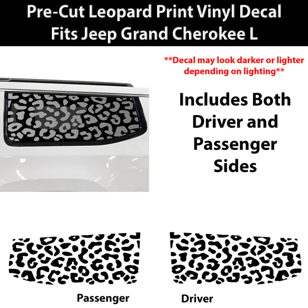 Fits Jeep Grand Wagoneer L 2022-2027 Animal Leopard Cheetah Cow Window Vinyl Decal Stickers - Bogar Tech Designs