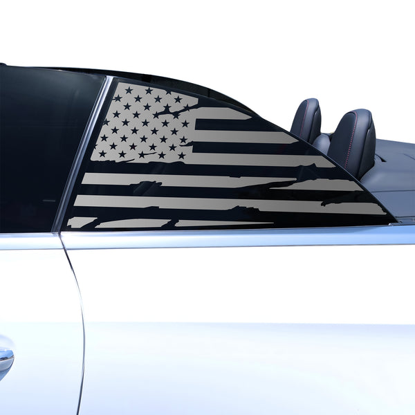 Fits Mercedes-Benz CLE Convertible 2024-2026 Quarter Window American Flag Vinyl Decal Stickers - Bogar Tech Designs