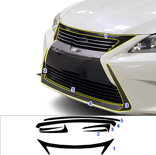 Fits Lexus CT200 2014-2018 Vinyl Chrome Delete Grille Blackout Decal Stickers Overlay Film - Bogar Tech Designs