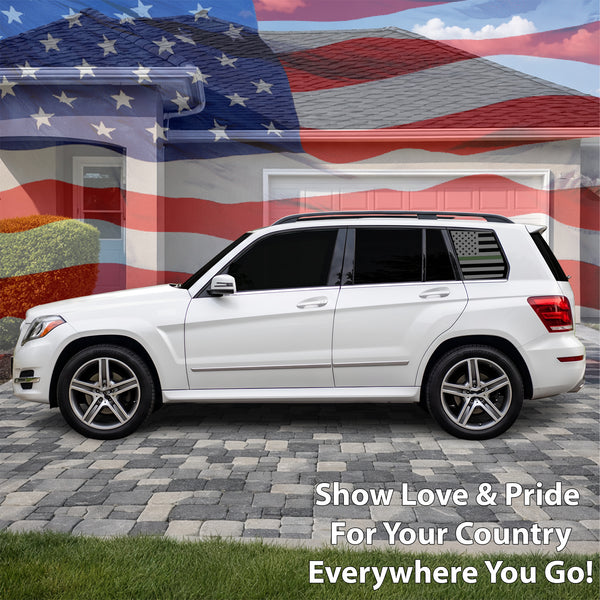Fits Mercedes-Benz GLK 2010-2015 Quarter Window American Flag Vinyl Decal Stickers - Bogar Tech Designs