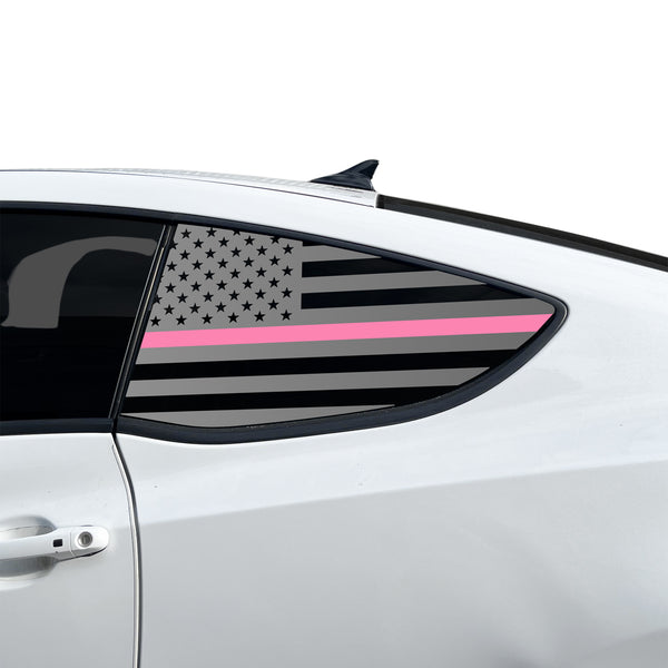 Fits Hyundai Genesis Coupe 2010-2016 Quarter Window American Flag Vinyl Decal Stickers - Bogar Tech Designs