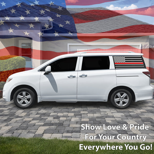 Fits Nissan Quest 2011-2017 Quarter Window American Flag Vinyl Decal Stickers - Bogar Tech Designs