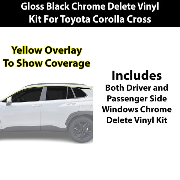 Fits Toyota Corolla Cross 2022-2026 Vinyl Chrome Delete Grille Blackout Decal Stickers Overlay Film - Bogar Tech Designs
