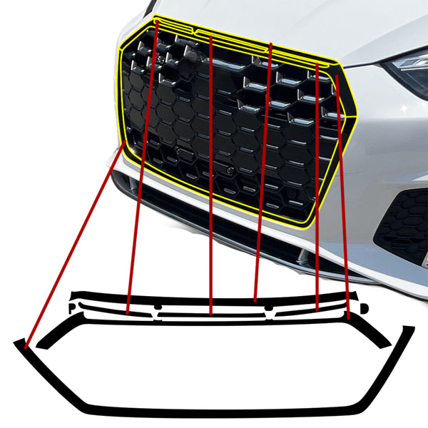 Fits Audi S5 Convertible 2020-2024 Vinyl Chrome Delete Grille Blackout Decal Stickers Overlay Film - Bogar Tech Designs