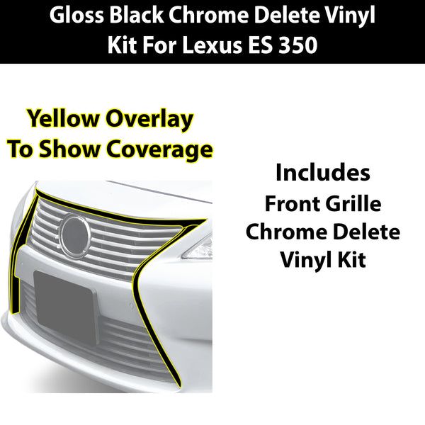 Fits Lexus ES 2013-2018 Vinyl Chrome Delete Grille Blackout Decal Stickers Overlay Film - Bogar Tech Designs