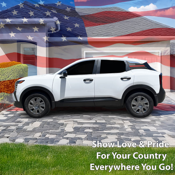Fits Nissan Kicks 2025-2027 Quarter Window American Flag Vinyl Decal Stickers - Bogar Tech Designs