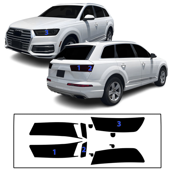 Fits Audi Q7 2017-2019 Full Headlight Taillight Precut Smoked PPF Tint Kit Film Overlay  - Bogar Tech Designs