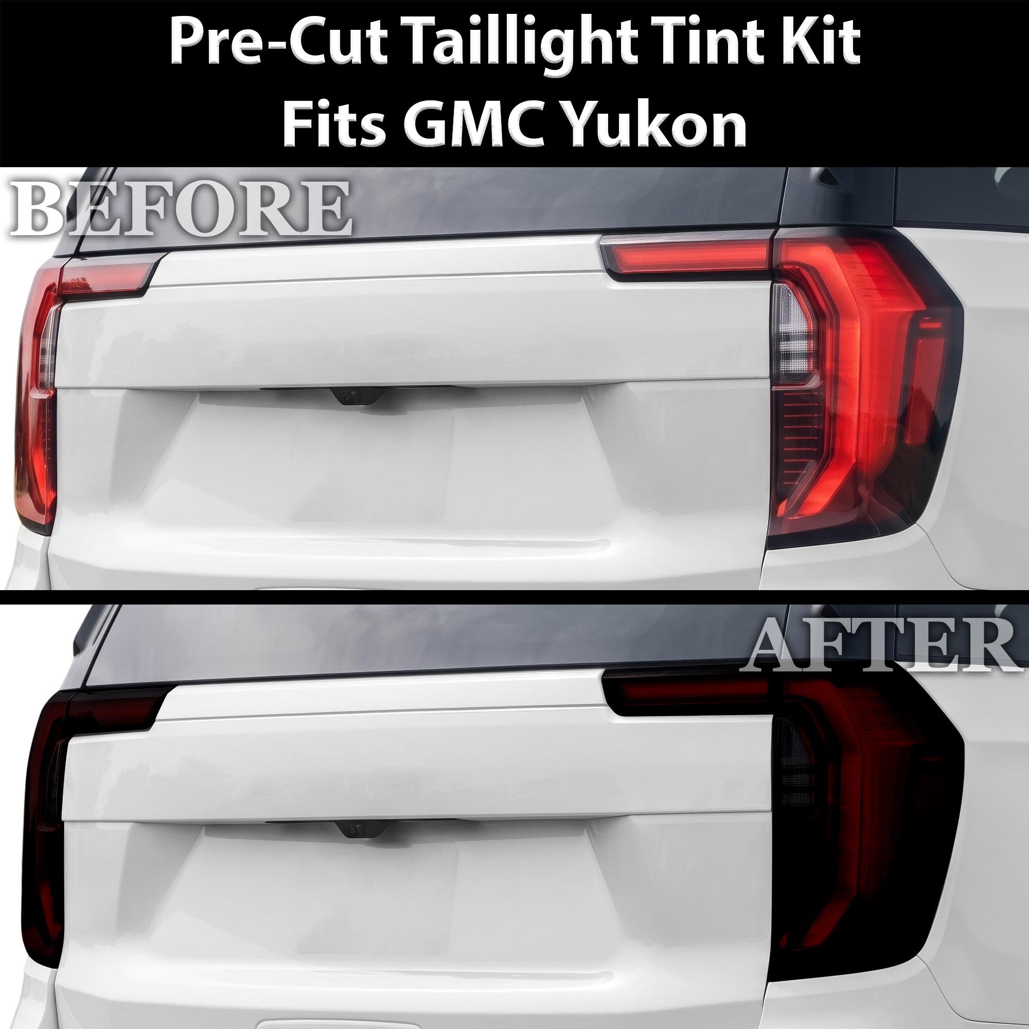 Fits GMC Yukon 2025-2027 Full Headlight Taillight Precut Smoked PPF Tint Kit Film Overlay  - Bogar Tech Designs